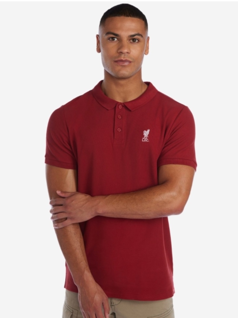 Liverpool FC Men’s Conninsby Polo Shirt - Rust with White Crest